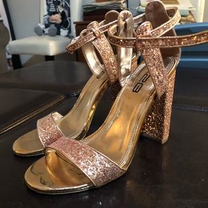 rose gold sequin heels